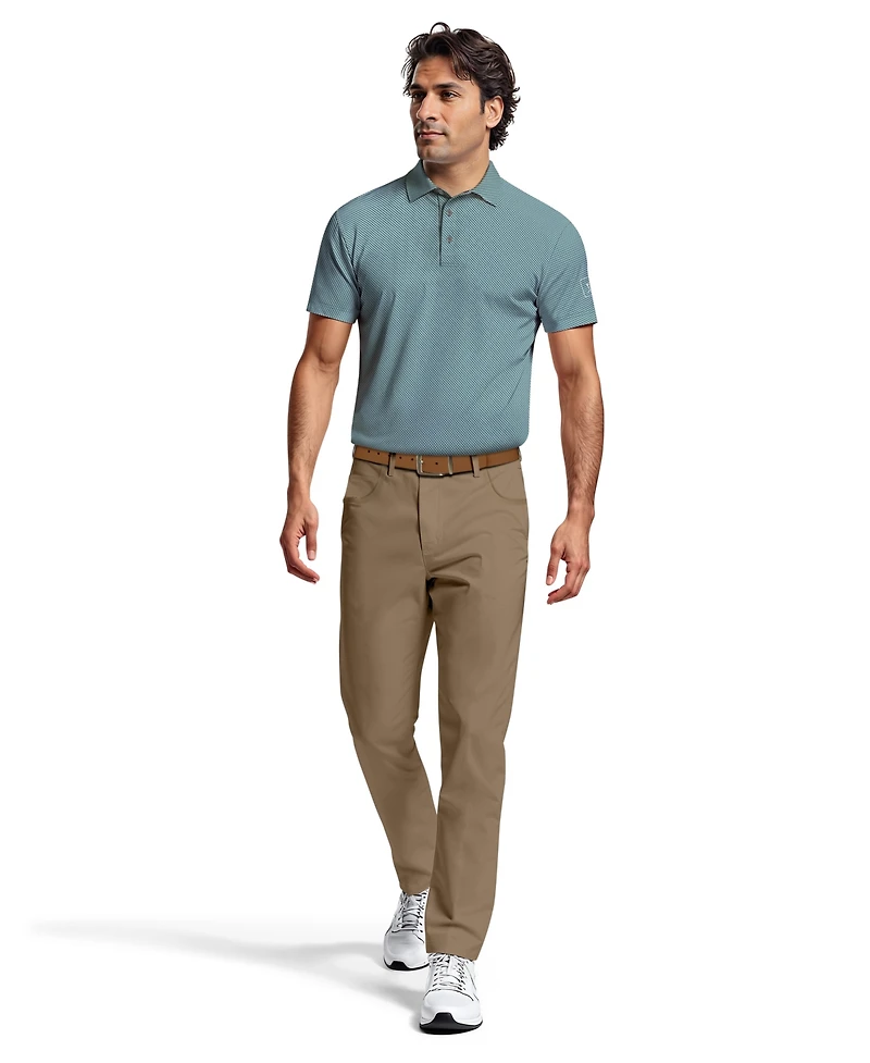 Pga Tour Men's Micro Geometric Print Short-Sleeve Golf Polo Shirt