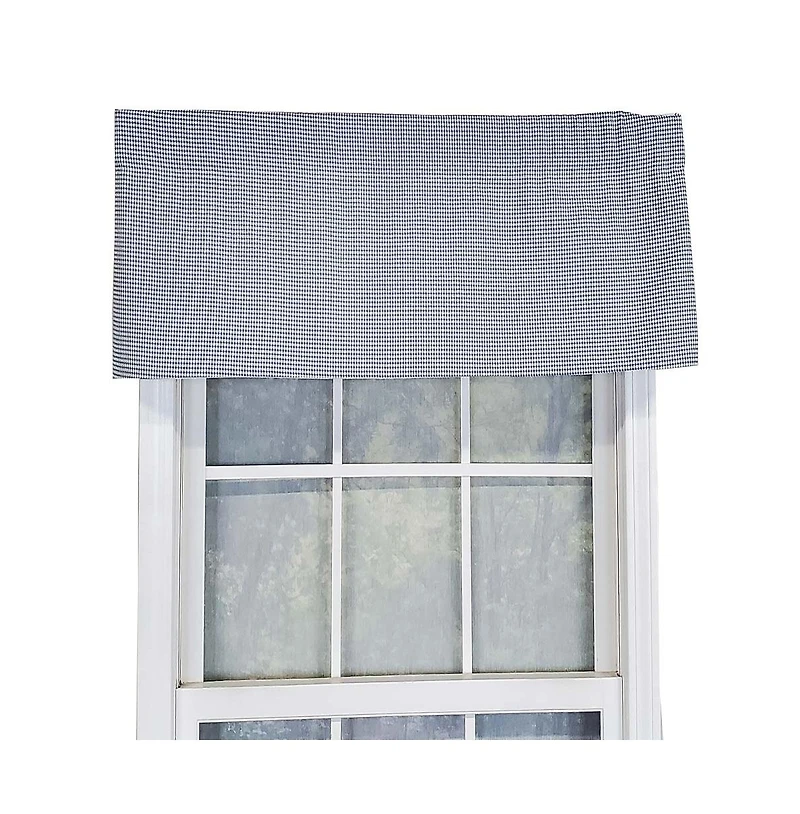 Rlf Home Tailored Stylish Classic Small Check Croswell Window Valance 3" Rod Pocket 50" X 14" Blue