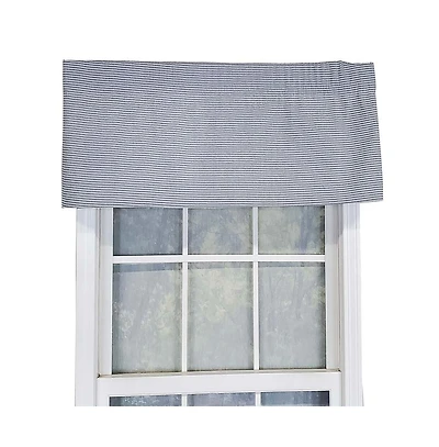 Rlf Home Tailored Stylish Classic Small Check Croswell Window Valance 3" Rod Pocket 50" X 14" Blue