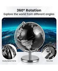 Mecale 8" World Globe Modern Decorative Tabletop Earth Globe