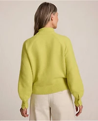 Lands' End Women's Fuzzy Turtleneck Lantern Sleeve Sweater