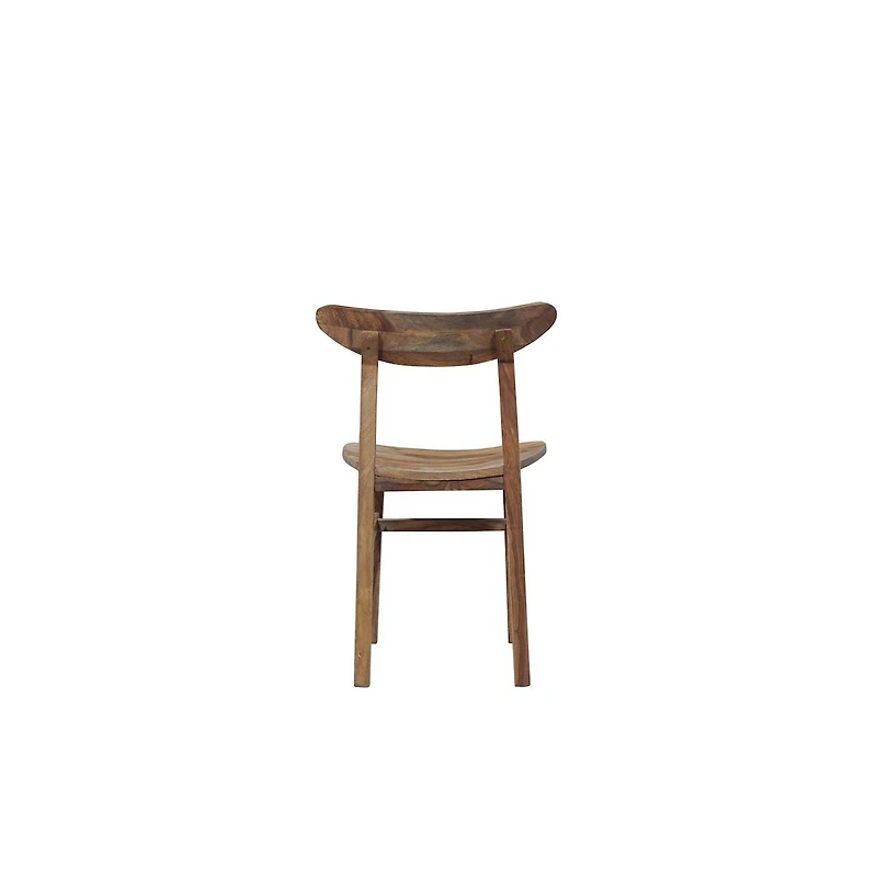 Porter Designs Fusion Solid Sheesham Wood Dining Chair, Natural (Set of 2