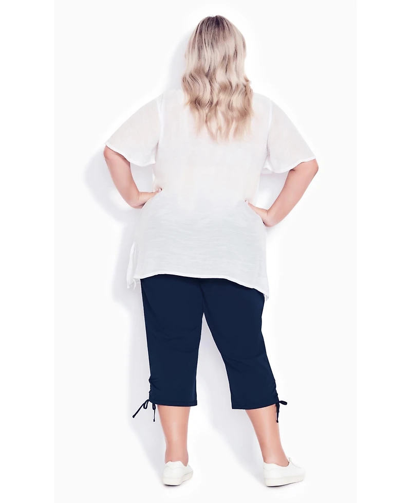 Avenue Women's Plus Cotton Cinch Capri