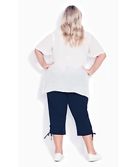 Avenue Women's Plus Cotton Cinch Capri