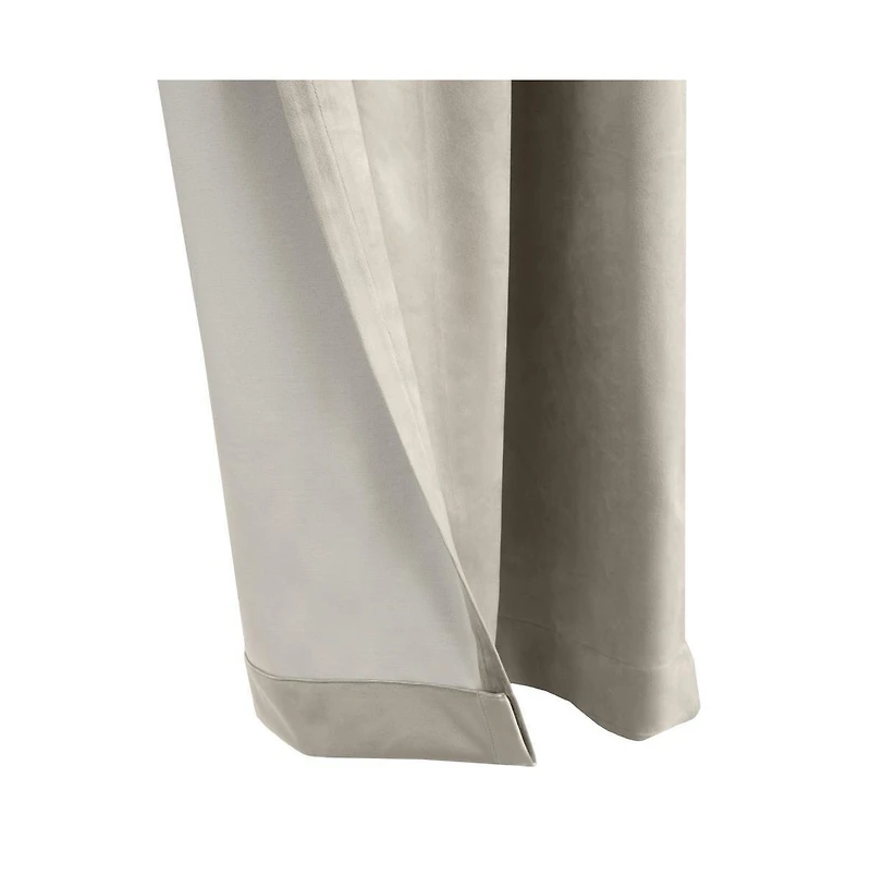 Thermalogic Seren Classic Velvet Room Darkening Dual Header Energy Efficient Curtain Panel 50" x 95" Oyster