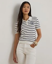 Lauren Ralph Lauren Womens Striped Slim Fit Polo Sweater