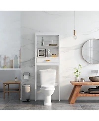 Airsurfer Comfort Room Storage Cabinet with One Drawer and Two Shelves Space Saver Bathroom Organizer Freestanding Bathroom Rack White