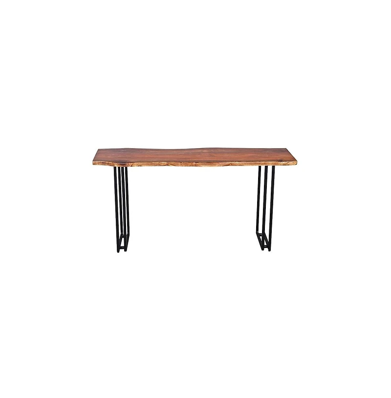 Porter Designs Manzanita Live Edge Solid Sheesham Wood Console Table, Brown