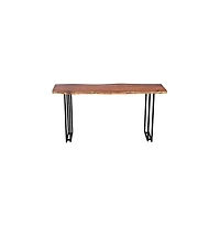 Porter Designs Manzanita Live Edge Solid Sheesham Wood Console Table, Brown