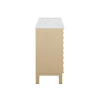 Swiss MadisonCascade 36 in. Natural oak Bathroom Vanity With White, 3-Hole Ceramic Sink Top