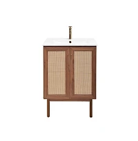 Swiss Madison Classe 24" Freestanding Bathroom Vanity in Oak with Sink Top