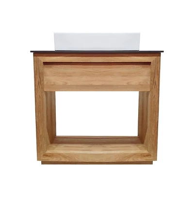 Swiss Madison Rennes 36" Freestanding Bathroom Vanity in Natural Teak with Sink Top