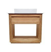 Swiss Madison Rennes 36" Freestanding Bathroom Vanity in Natural Teak with Sink Top