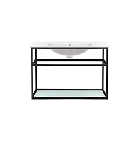 Swiss MadisonPierre 30 Single, Open Shelf, Matte Black Metal Frame Bathroom Vanity