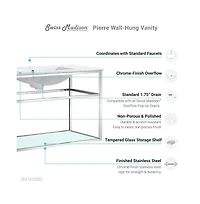 Swiss MadisonPierre 36 Single, Open Shelf, Chrome Metal Frame Bathroom Vanity