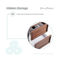 Swiss Madison Nadar 24 in. Brown Walnut Bathroom Vanity With White, 3-Hole Ceramic Sink Top