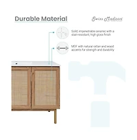 Swiss Madison Classe 48" Freestanding Bathroom Vanity in Golden Oak with Sink Top