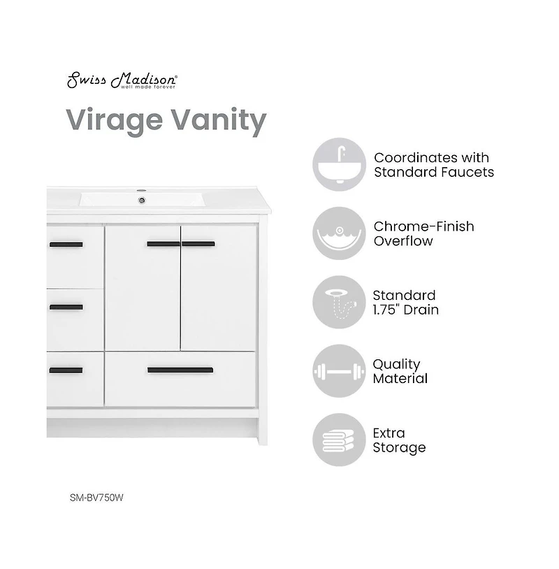 Swiss MadisonVirage 36 Freestanding, Bathroom Vanity in White