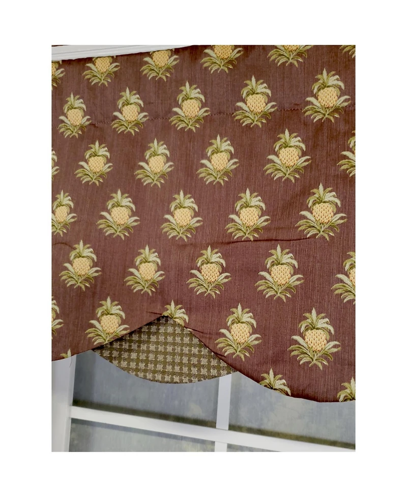 Rlf Home 3" Rod Pocket High Quality Fabric Pineapple Field Petticoat Valance for Windows 50" x 15" Spa