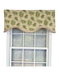Rlf Home 100% Cotton Hawthorn Cornice With Poly/Cotton Ivory lining Rod Pocket Valance 50" x 17" Taupe