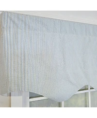 Rlf Home 100% Cotton Seersucker Regal With Poly/Cotton Ivory lining Rod Pocket Valance 50" x 16" Blue