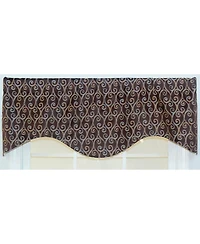 Rlf Home Twine Cornice 100% Cotton with Fully Lined 3" Rod Pocket Valnance for Windows 50" x 17" Cocoa