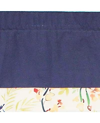 Rlf Home Tail Feather Banded 100% Cotton with Fully Lined 3" Rod Pocket Valnance for Windows 50" x 15" Navy