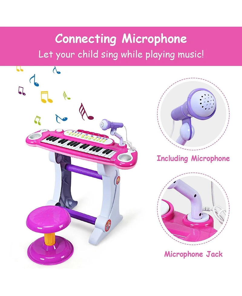 Mecale 37 Key Electronic Keyboard Kids Toy Piano