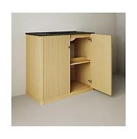 Swiss Madison 36" Freestanding Bathroom Vanity, Natural Oak, 3-Hole Widespread Sink Top