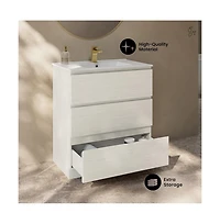 Swiss MadisonLiberte 30" Freestanding Bathroom Vanity in White Oak with Sink Top