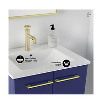 Swiss Madison Annecy 24" Freestanding Bathroom Vanity in Navy Blue with Sink Top