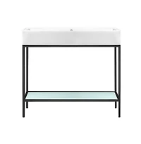 Swiss Madison 40 Single, Freestanding, Open Shelf, Matte Black Metal Frame Bathroom Vanity