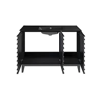 Swiss MadisonCascade 48 in. Black Oak Bathroom Vanity With Black Ceramic Sink Top