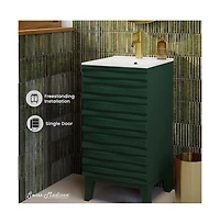 Swiss MadisonCascade 18" Freestanding Bathroom Vanity in Green Oak with Sink Top