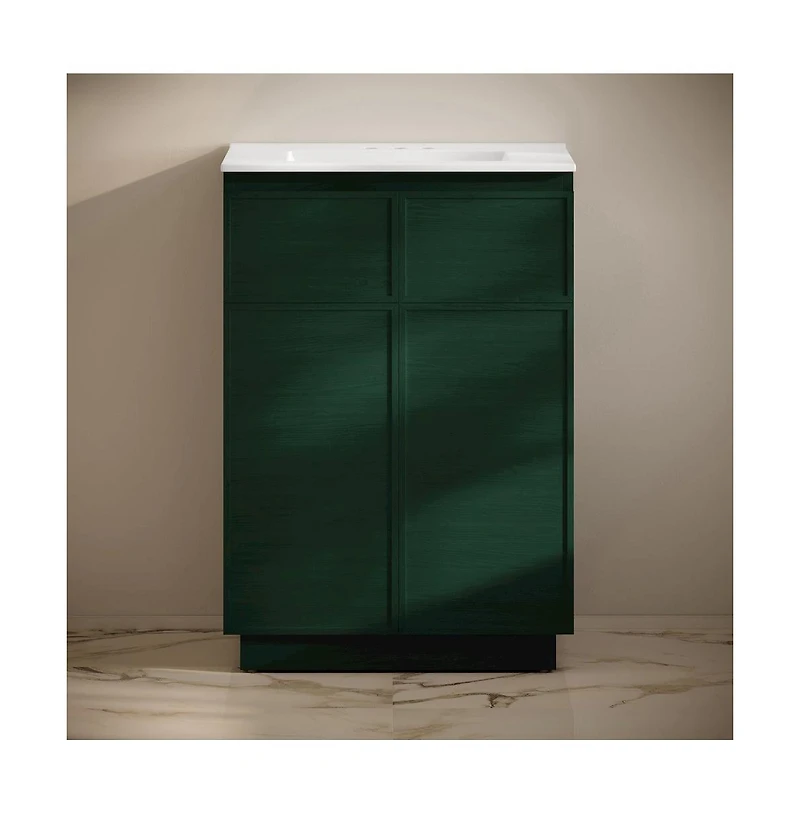 Swiss Madison24" Freestanding Bathroom Vanity in Oak with 3-Hole Centerset Sink Top