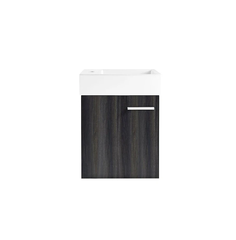 Colmer 18 Single, Black Walnut, One Cabinet, Bathroom Vanity