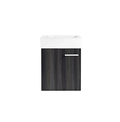 Colmer 18 Single, Black Walnut, One Cabinet, Bathroom Vanity