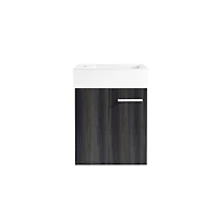 Colmer 18 Single, Black Walnut, One Cabinet, Bathroom Vanity