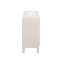 Swiss Madison Cascade 24 in. White Oak Bathroom Vanity With White, 3-Hole Ceramic Sink Top