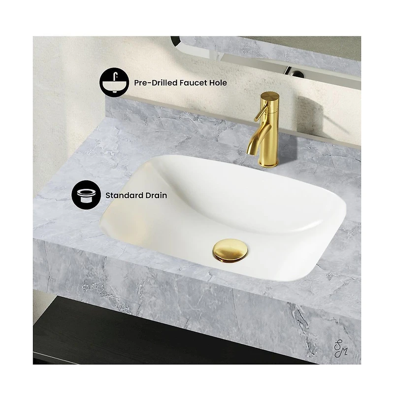 Swiss Madison Avancer 36" Wall-Mounted Bathroom Vanity in Black Oak with Storm Gray Sink Top