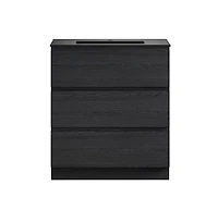 Swiss Madison Liberte 30" Freestanding Bathroom Vanity in Black Oak with Black Sink Top