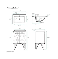 Swiss Madison Annecy 24 in. Phantom Black Bathroom Vanity With Black Ceramic Sink Top