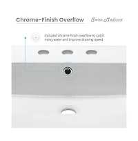 Swiss Madison Cannes 24 in. White Bathroom Vanity With White, 3-Hole Ceramic Sink Top