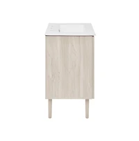 Swiss Madison 24" Freestanding Bathroom Vanity in White Oak with 3-Hole Widespread Sink Top