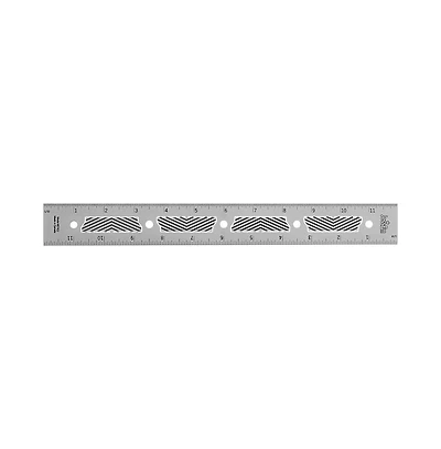 JessEm 07411 Stainless Steel 12 Inch Precision Ruler with Patented Flex Grip and Fade Resistant Markings