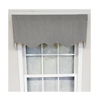 Rlf Home Luxurious Modern Design Classic Mg-Ticking Stripe Regal Style Window Valance 50" x 17" Blue