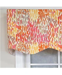 Rlf Home 100% Cotton Dazzle Provance With Poly/Cotton Ivory lining Rod Pocket Valance 50" x 17" Orange