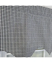 Rlf Home 100% Cotton Gingham Regal With Poly/Cotton Ivory lining Rod Pocket Valance 50" x 16" Black