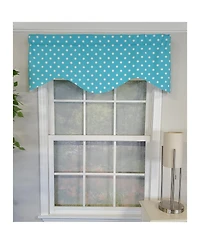 Rlf Home Polka Dot Cornice 100% Cotton with Fully Lined 3" Rod Pocket Valnance for Windows 50" x 17" Baby Blue