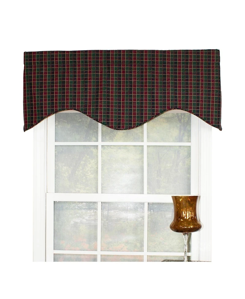 Rlf Home Tammy Corded Cornice 100% Cotton with Fully Lined 3" Rod Pocket Valnance for Windows 50" x 17" Grape